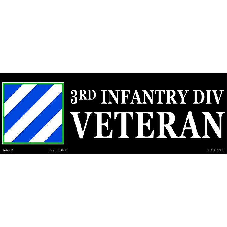 BM0157 Sticker - Army, 3rd Division - 3.5 x 10 in.