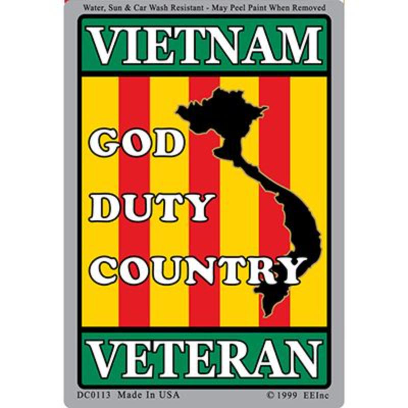 DC0113 Sticker - Vietnam, Veteran - 3 x 4.25 in.
