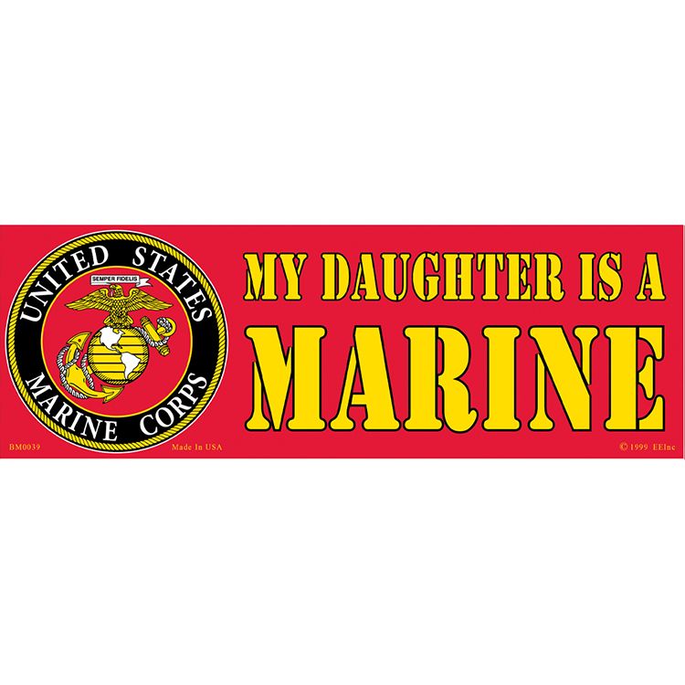 BM0039 Sticker - USMC, My Daughter - 3.5 x 10 in.