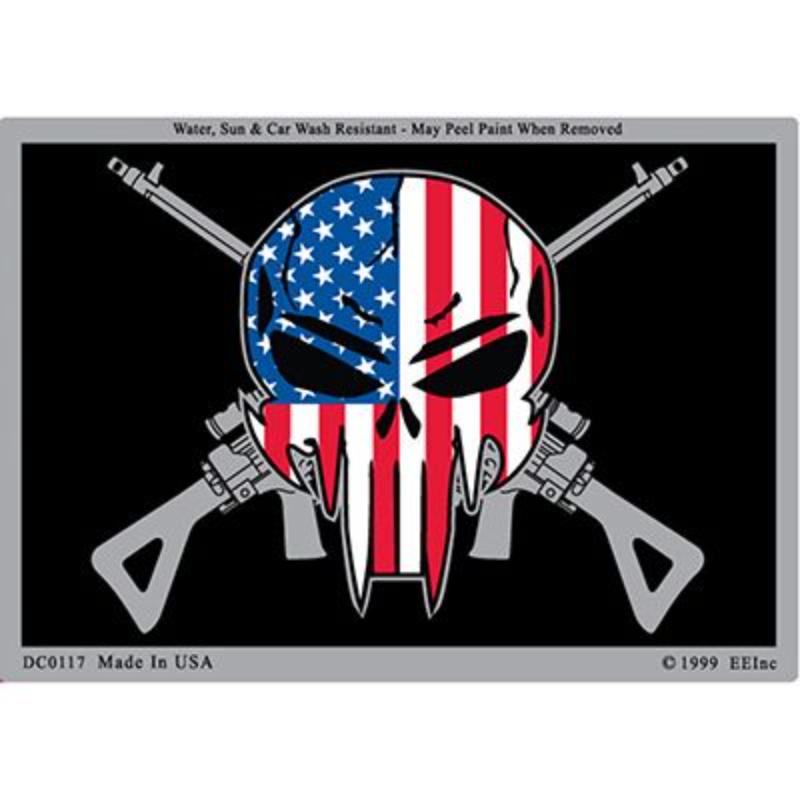 DC0117 Sticker - Sniper Skull & Rifles - 3 x 4.25 in.