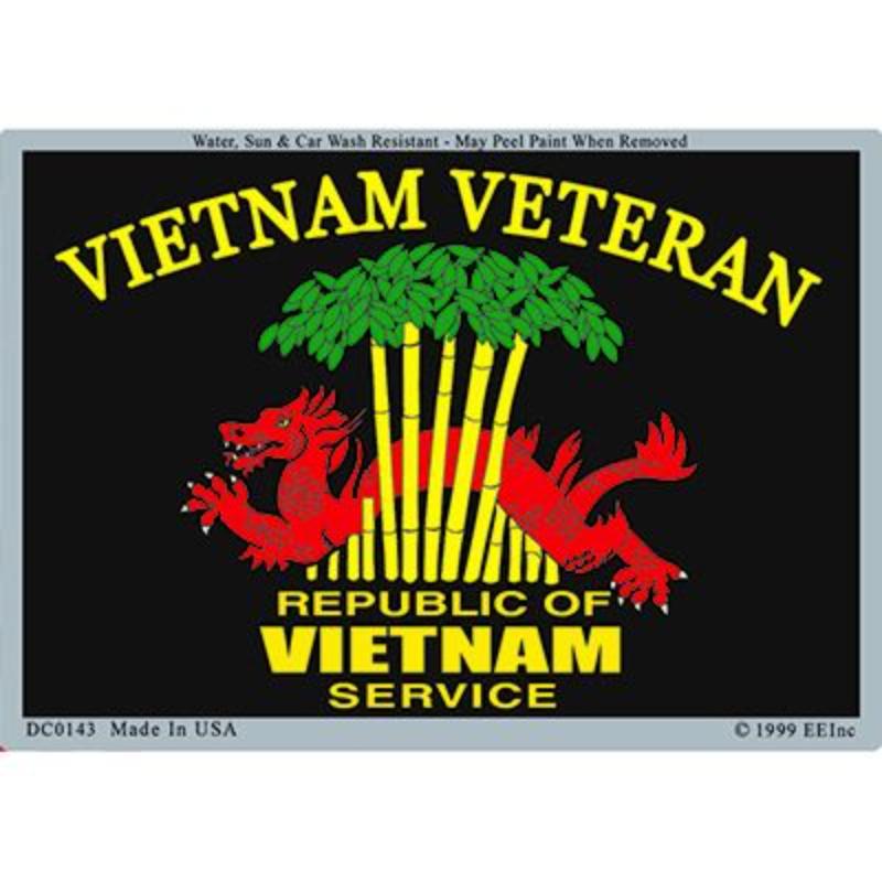 DC0143 Sticker - Vietnam, Veteran - 3 x 4.25 in.