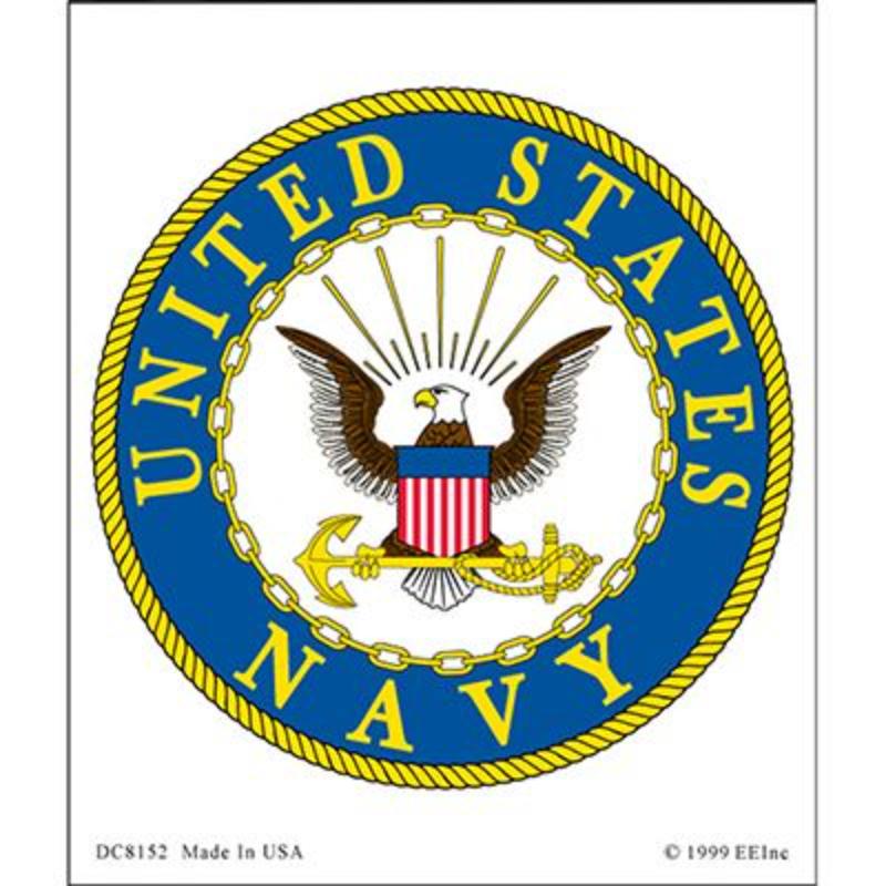 DC8152 Sticker - USN Logo - Clear Vinyl - 3.5 x 4.13 in.