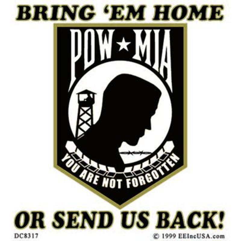 DC8317 Sticker - Pow Mia - Adhesive Face Vinyl - 3.25 x 3.5 in.