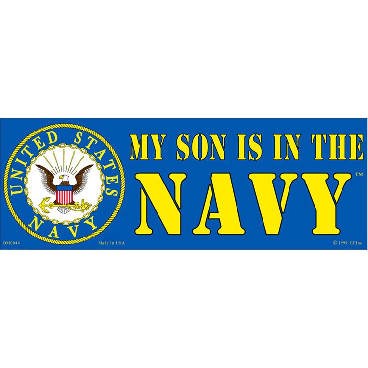 BM0044 Sticker - USN, My Son - 3.5 x 10 in.