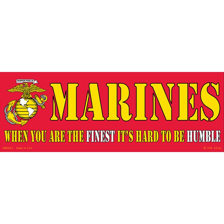 BM0063 Sticker - USMC, Finest - 3.5 x 10 in.