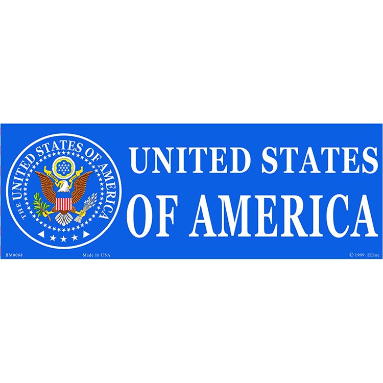 BM0068 Sticker - USA, Seal - 3.5 x 10 in.