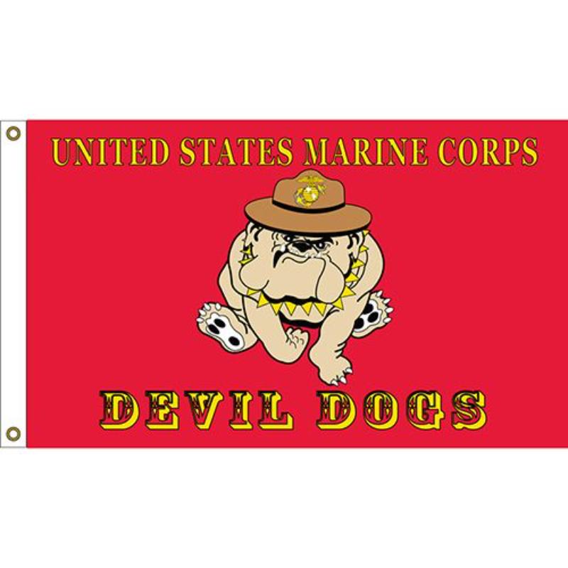 F1313 Flag - USMC Devil Dog - Poly-Cotton - 3 x 5 ft.