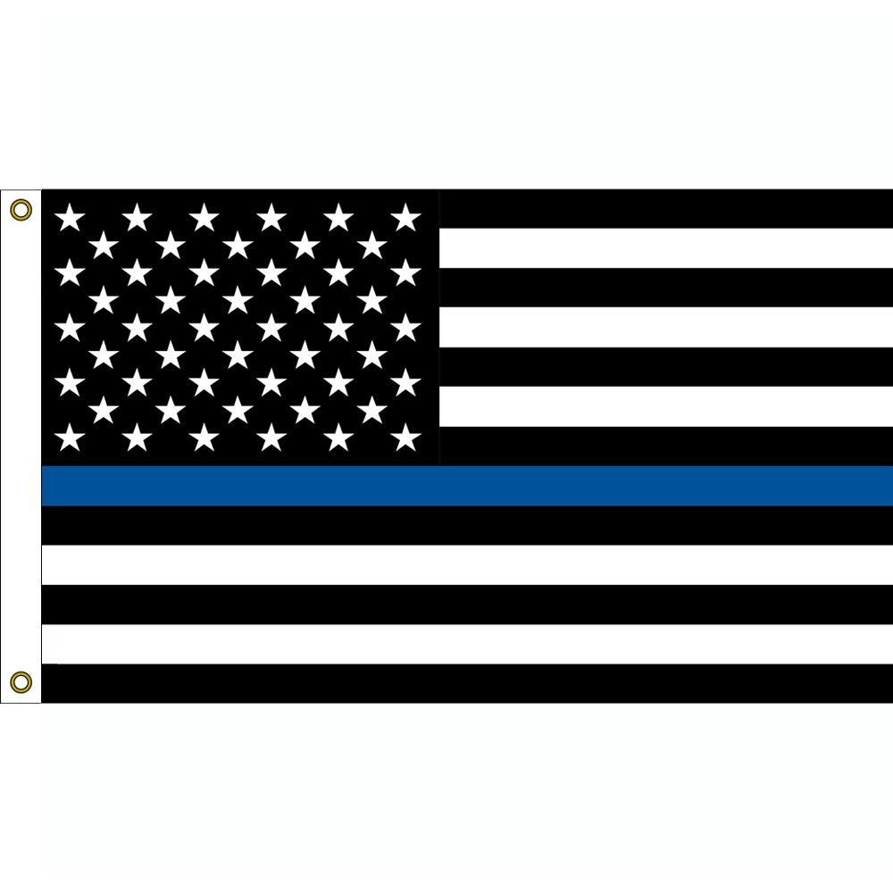 F1474 Flag - Police - USA, Blue Line - 3 x 5 ft.