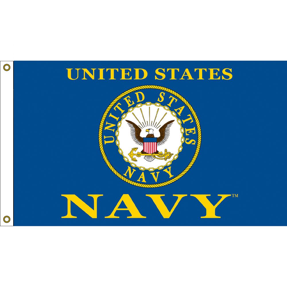 F1674 Flag - USN Logo - 3 x 5 ft.