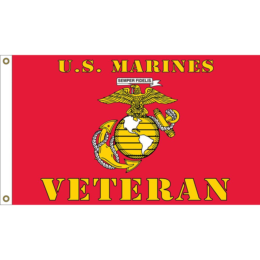 F1890 Flag - USMC Veteran - Poly-Cotton - 3 x 5 ft.