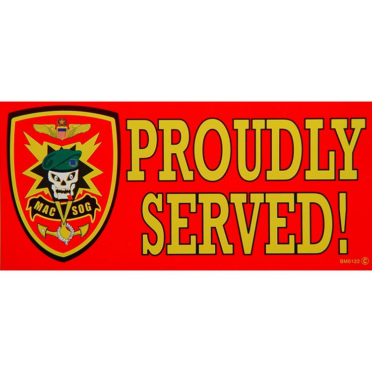 BM0122 Sticker - Vietnam, MACV SOG - 3 x 6.5 in.