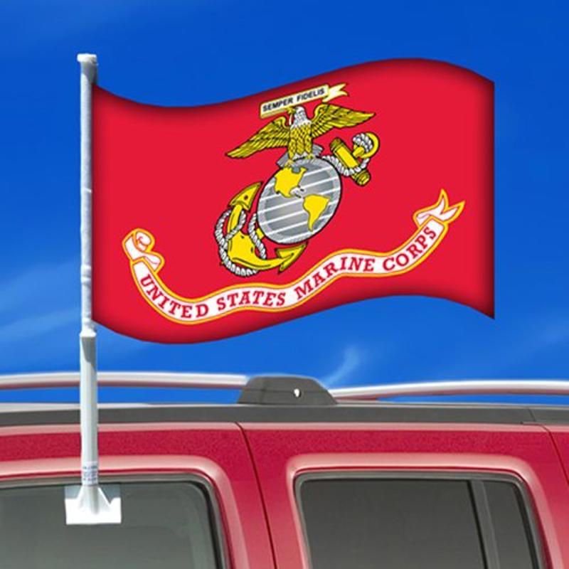 F9705 Flag - Car, USMC - 12 x 18 in.
