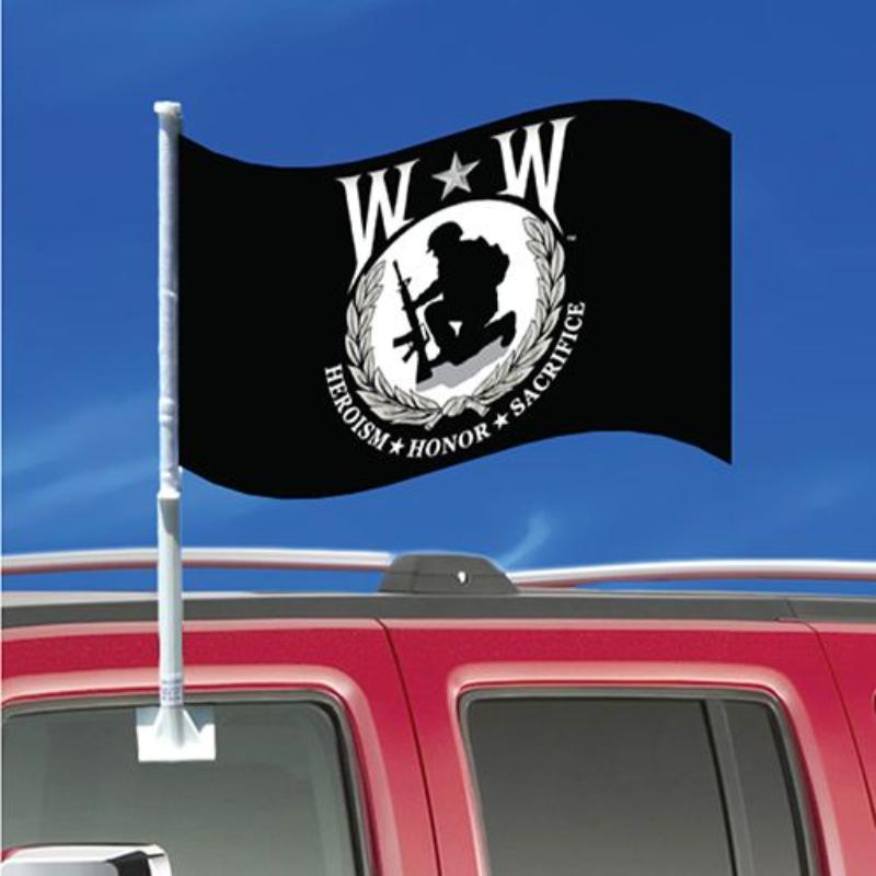 F9739 Flag - Car, Wounded Warrior - 12 x 18 in.