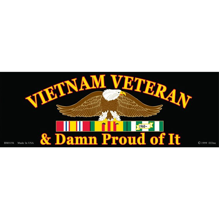 BM0156 Sticker - Vietnam, Veteran - 3.5 x 10 in.