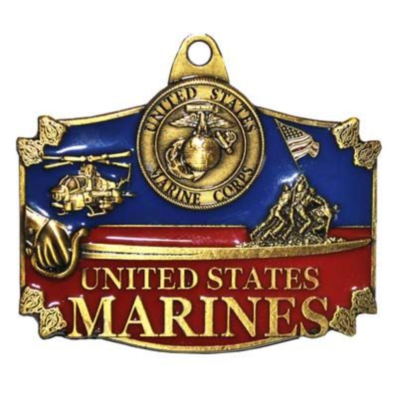 KC2006 Key Ring - USMC, Action, Bright-Shine - 1.75 in.