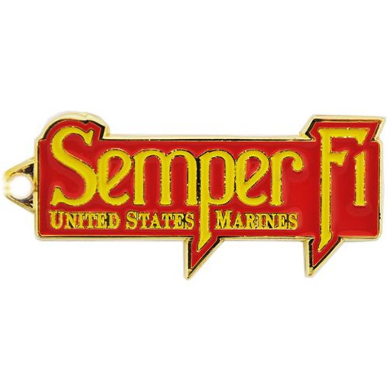 KC2155 Key Ring - USMC, Semper FI, Bright-Shine - 1.88 in.