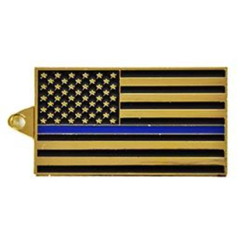 KC2529 Key Ring - Police, Blue Line, Bright-Shine - 1.63 in.