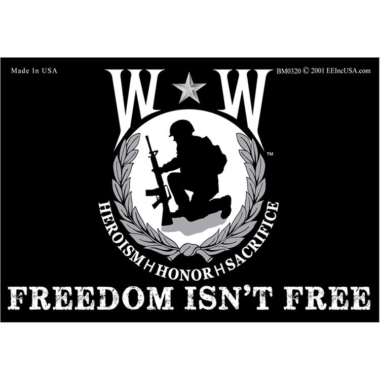 BM0320 Sticker - Wounded Warrior - 3.5 x 5 in.