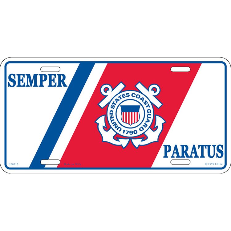 LP0515 License Plate Frame - United States Coast Guard, Logo, Semper - 6 x 12 in.