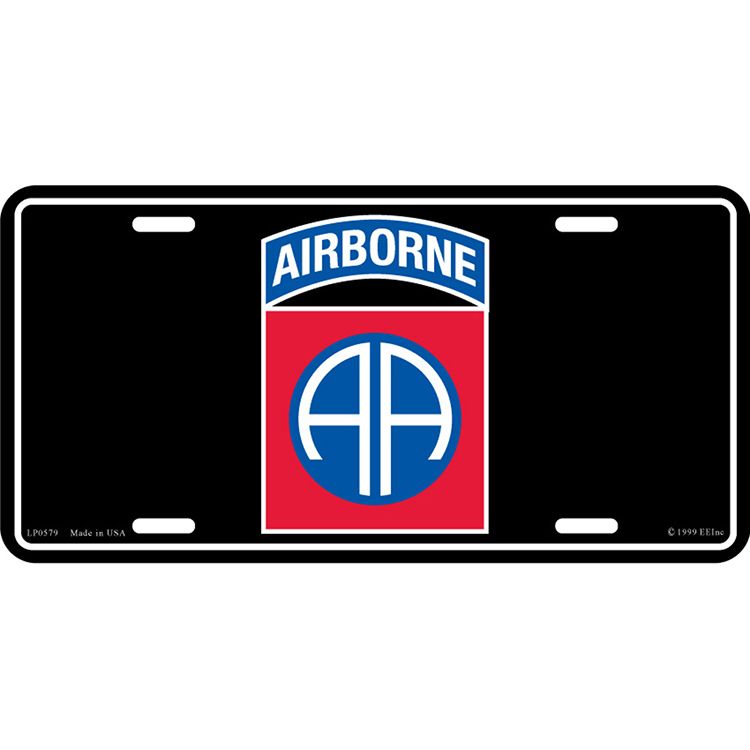 LP0579 License Plate Frame - Army, 82nd Airborne - 6 x 12 in.