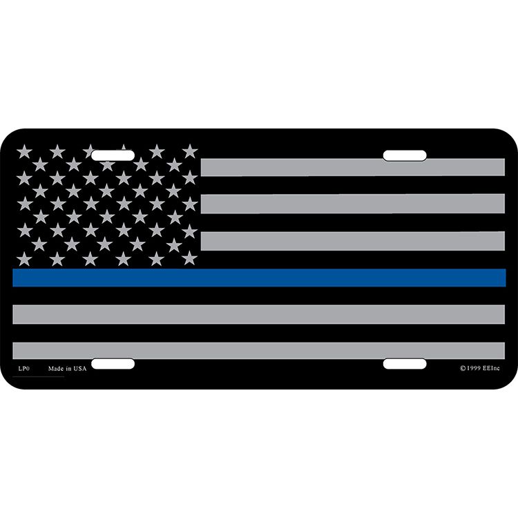LP0583 License Plate Frame - Police, Blue Line I - 6 x 12 in.