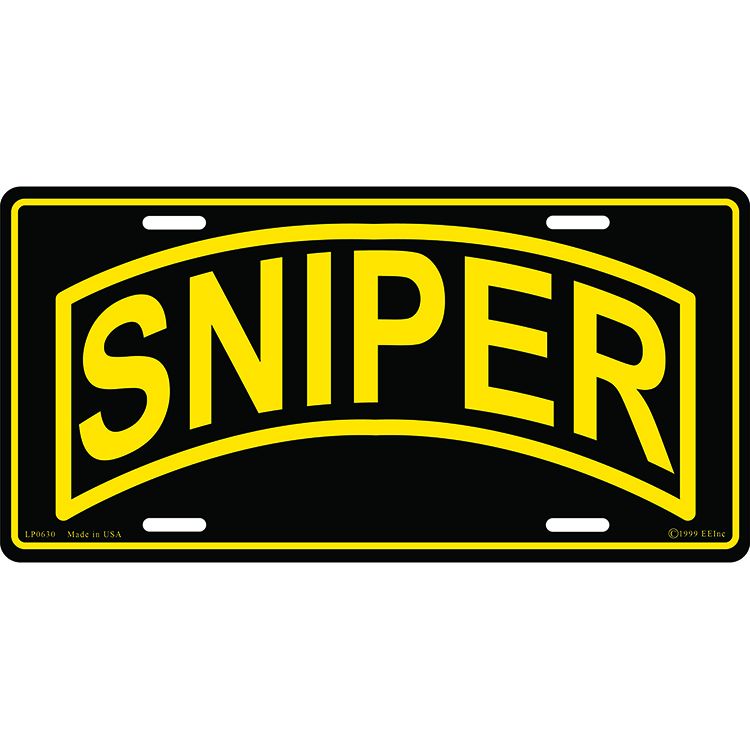 LP0630 License Plate Frame - Sniper Tab - 6 x 12 in.