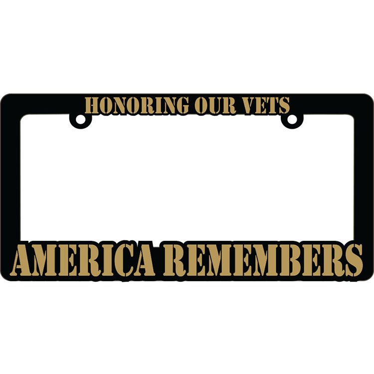 LP0913 Heavy Plastic License Plate Frame, America Remembers - 6 x 12 in.