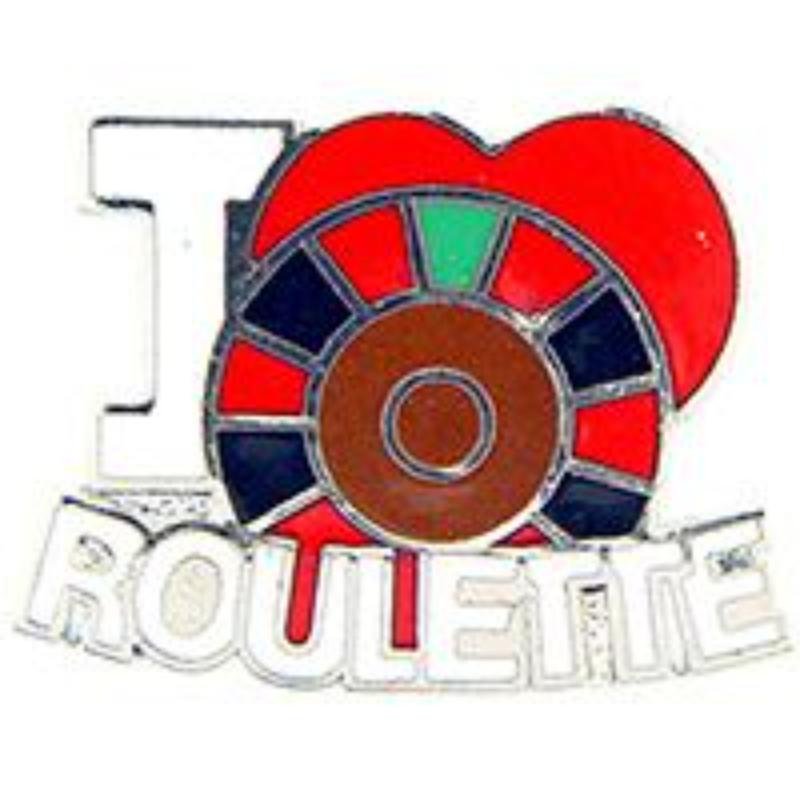 P00671 Pin - Game, Roulette, I Heart - 1 in.