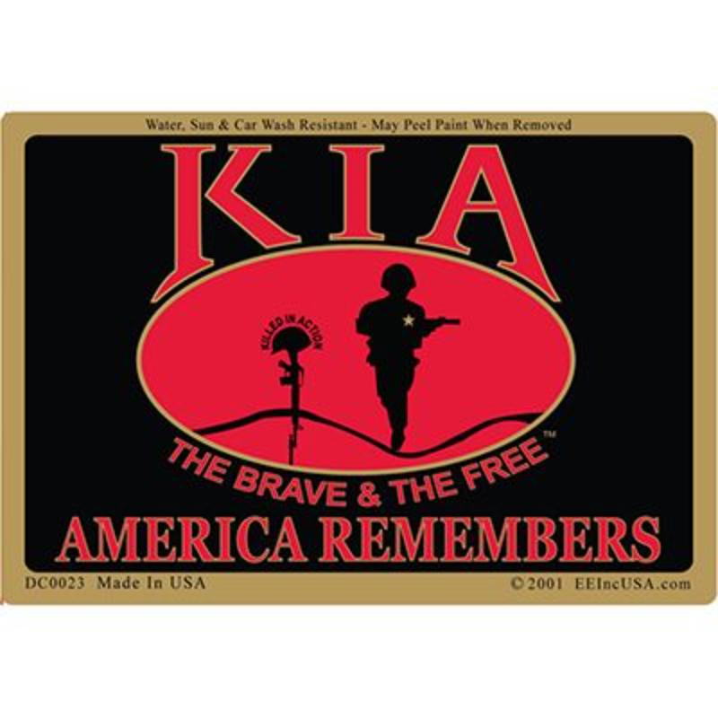DC0023 Sticker - Kia, America RMBR - 3 x 4.25 in.