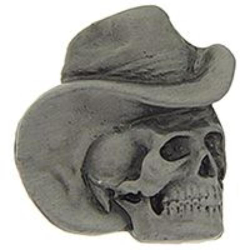 P00681 Pin - Skull, Cowboy Hat - 0.88 in.
