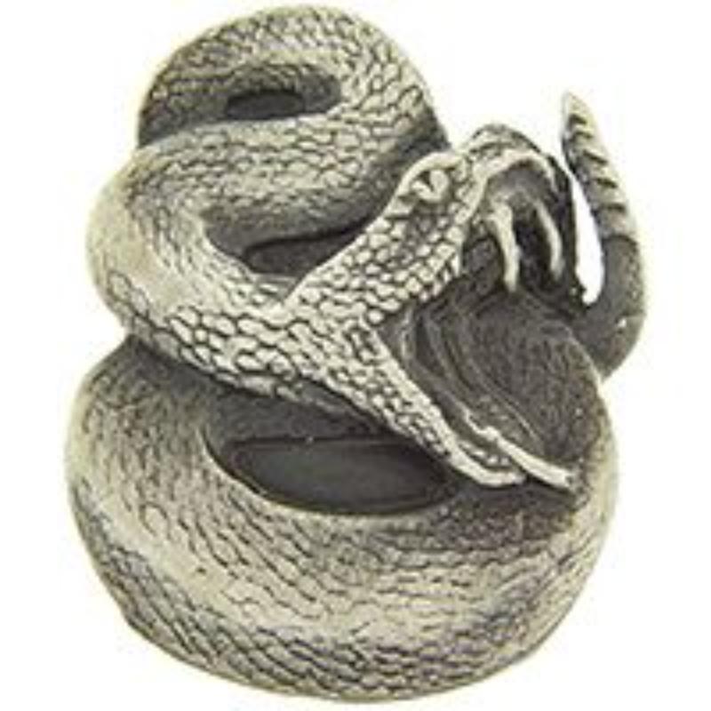 P00691 Pin - Snake, Rattle, Pewter - 0.88 in.