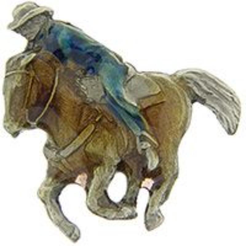 P00840 Pin - Horse, Rider - 1 in.
