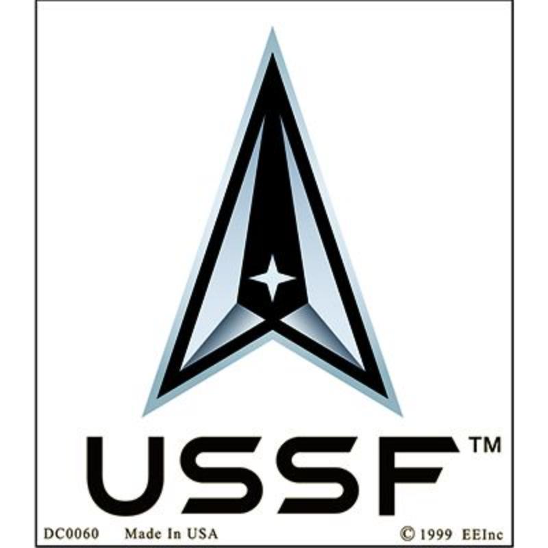DC0060 Sticker - USSF, Space Force - Clear Vinyl - 3.5 x 4.13 in.