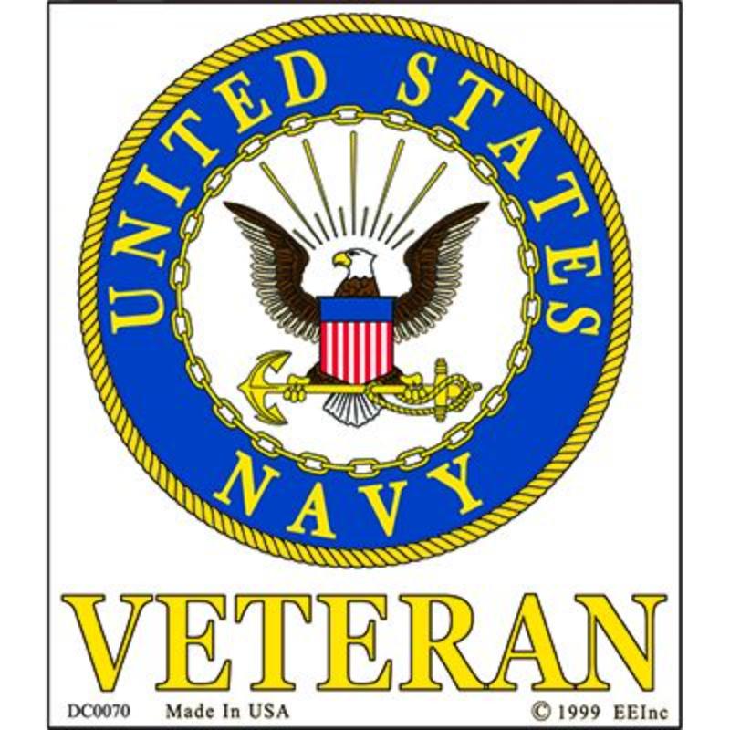 DC0070 Sticker - USN Veteran - 3 x 4.25 in.