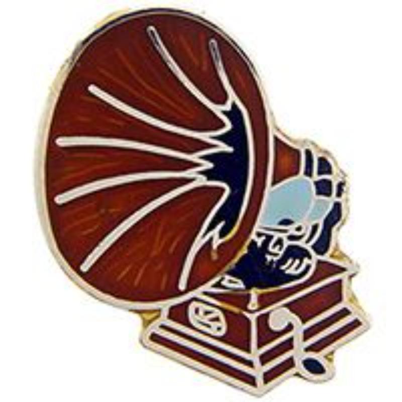 P01915 Pin - Music, Phonograph, Vict - 1 in.