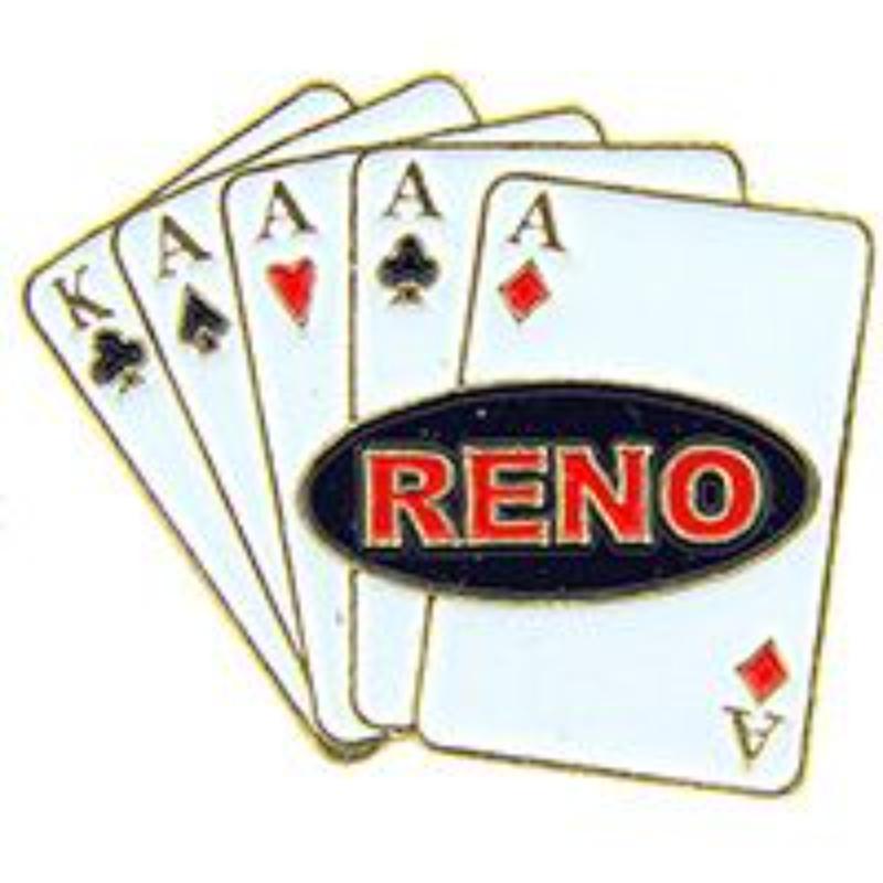P01969 Pin - Game, Reno, 4 ACES & KI - 1 in.