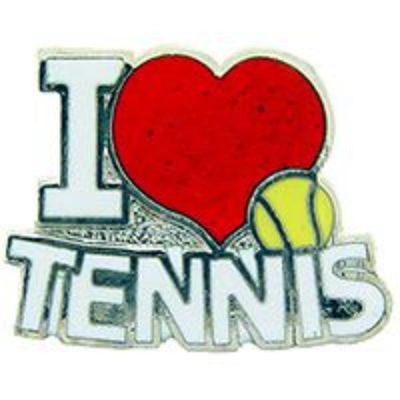 P03925 Pin - Tennis, I Love - 1 in.