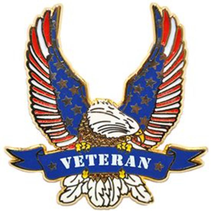 P06853 Pin - Veteran, Eagle, USA - 1.25 in.