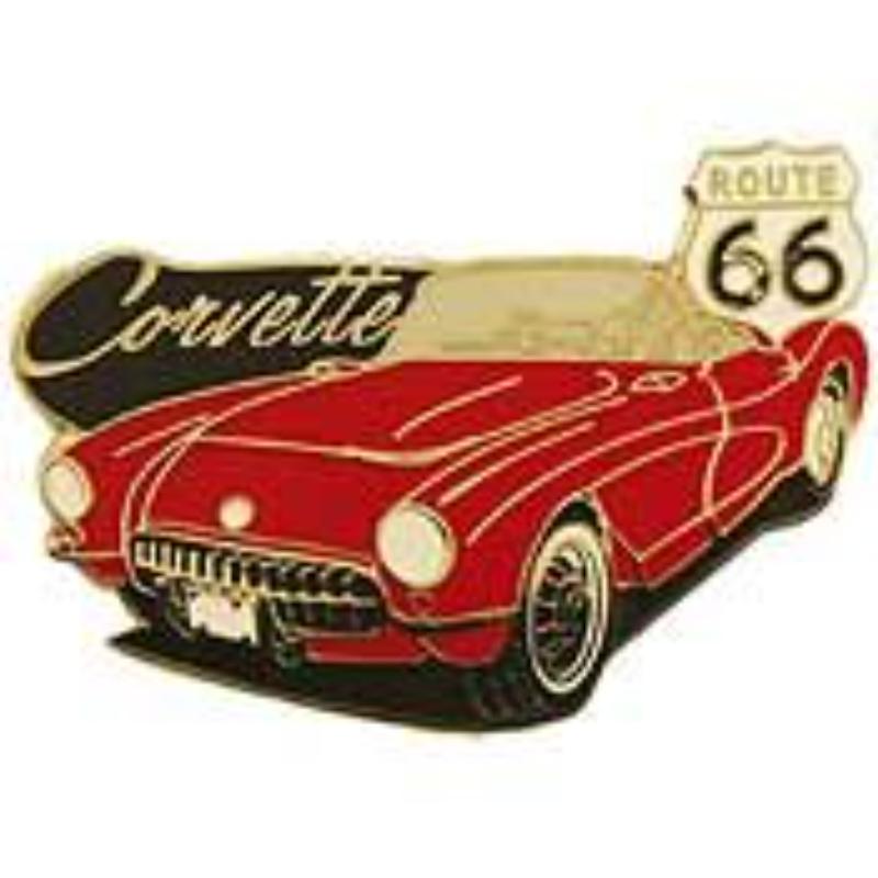 P07037 Pin - Car, Corvette, Route 66 - 1 in.