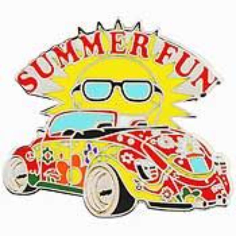 P07054 Pin - Car, VW, Summer Fun - 1 in.