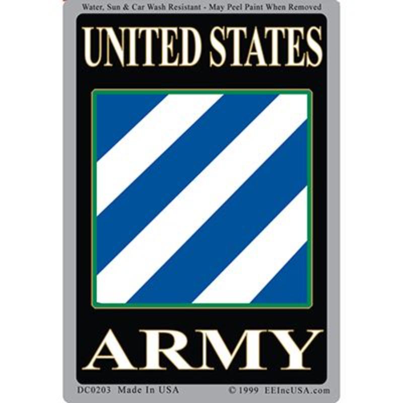 DC0203 Sticker - Army, 3rd Division - 3 x 4.25 in.
