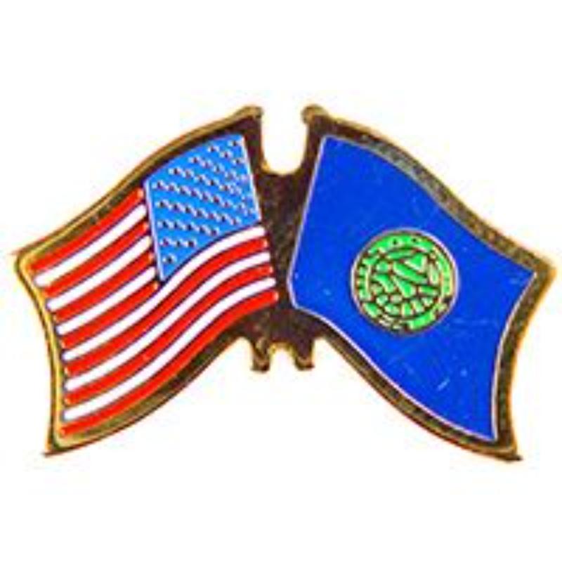 P09128 Cross Flags Pin - USA & Nebraska - 1.125 in.