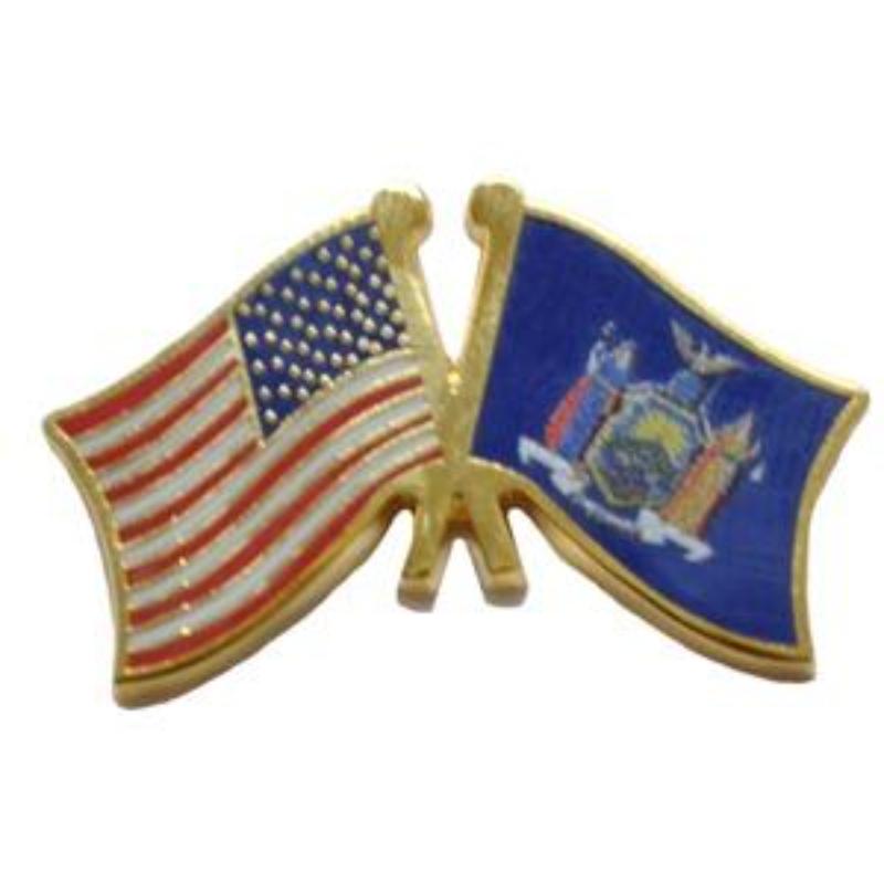 P09133 Cross Flags Pin - USA & York - 1.125 in.