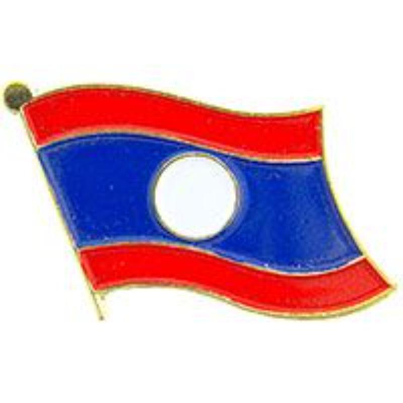 P09643 Flag Pin - Laos - 1.625 in.
