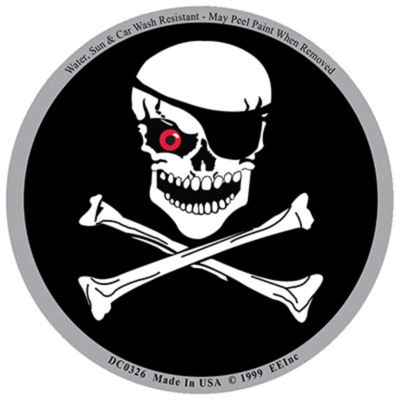 DC0326 Sticker - Pirate Flag, Round - 3.5 in.