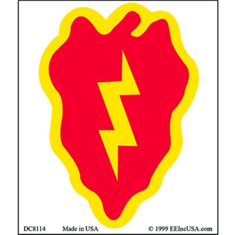 DC8114 Sticker - Army, 25th Division - Clear Vinyl - 3.5 x 4.13 in.