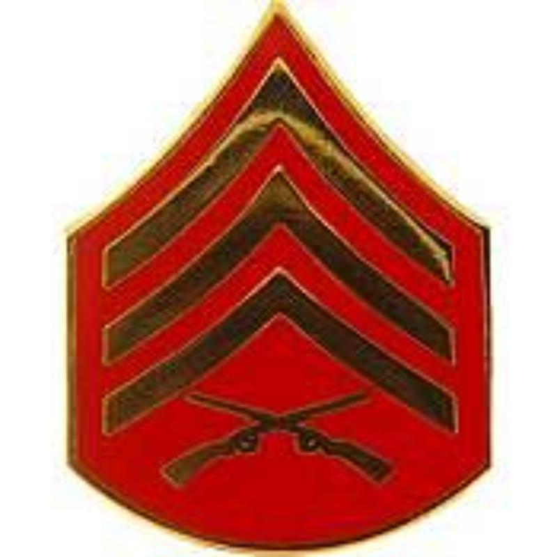 USMC E5 Sergeant Rank Insignia - Clear - 0.75 in. Wide - Durable Design