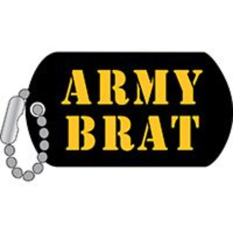 P12681 Pin - Army, Brat - Dog Tag - 1.25 in.