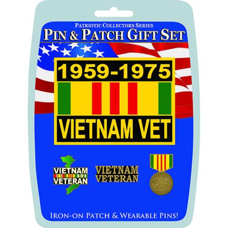 Picture of Eagle Emblems DIS0030 Gift Set - Vietnam Veteran - 3 Pins & 1 Patch