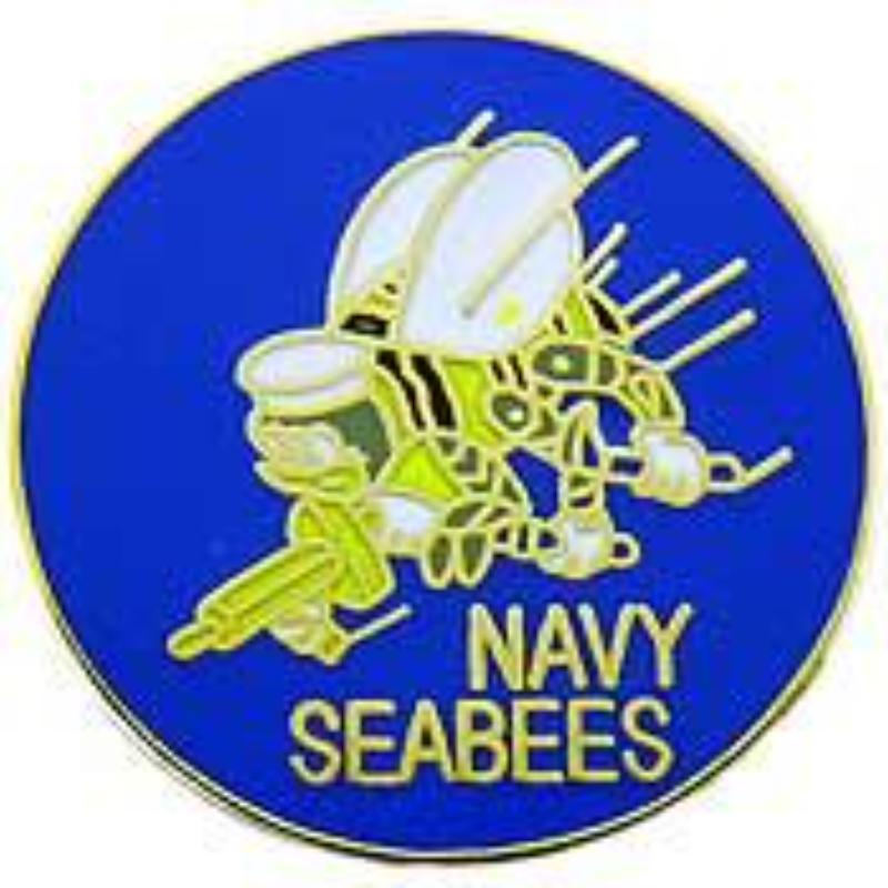 P14736 Pin - USN, Seabees - 1 in.
